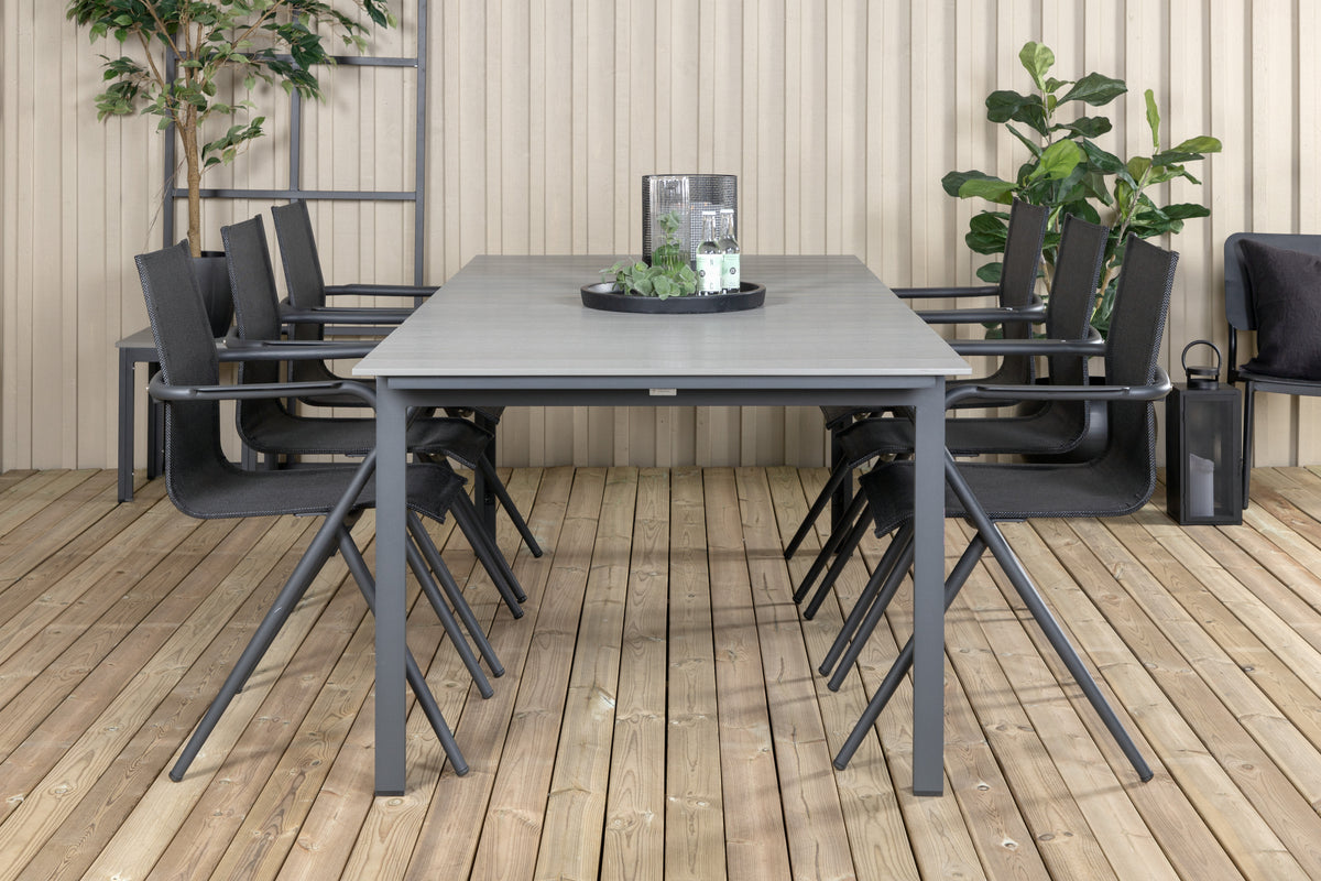 Alina & Levels Spisestole Sort + Spisebord 229x100x75