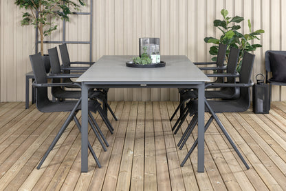 Alina & Levels Spisestole Sort + Spisebord 229x100x75