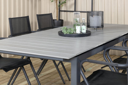 Alina & Levels Spisestole Sort + Spisebord 229x100x75