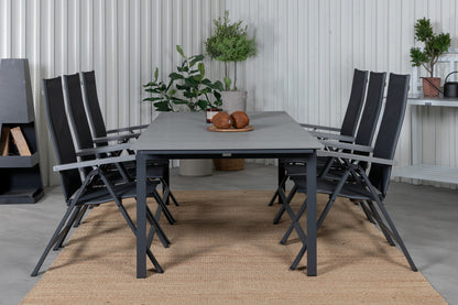 Albany & Levels Positionsstole Sort + Spisebord 229x100x75