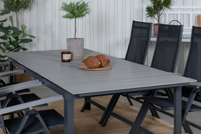 Albany & Levels Positionsstole Sort + Spisebord 229x100x75