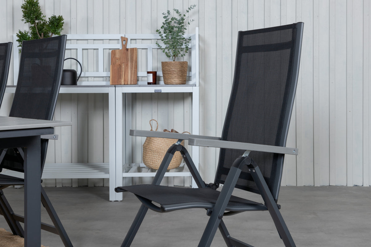 Albany & Levels Positionsstole Sort + Spisebord 229x100x75