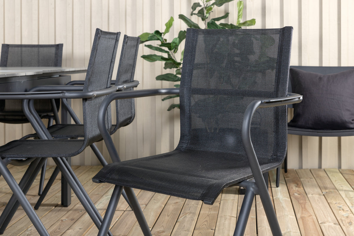 Alina & Levels Spisestole Sort + Spisebord 229x100x75