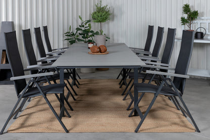 Albany & Levels Positionsstole Sort + Spisebord 229x100x75