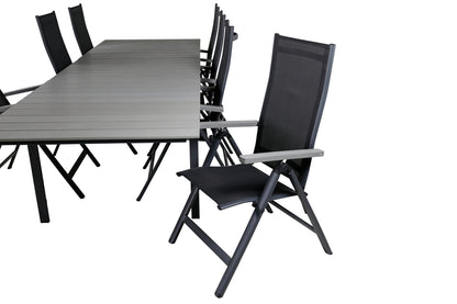 Albany & Levels Positionsstole Sort + Spisebord 229x100x75