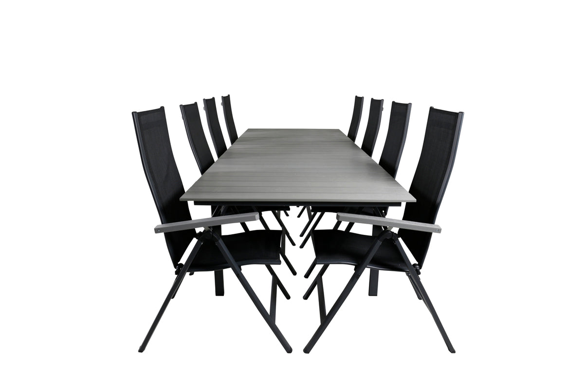 Albany & Levels Positionsstole Sort + Spisebord 229x100x75