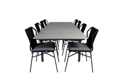 Julian & Levels Spisestole Sort + Spisebord 229x100x75