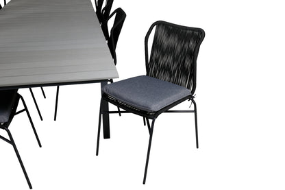 Julian & Levels Spisestole Sort + Spisebord 229x100x75