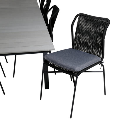 Julian & Levels Spisestole Sort + Spisebord 229x100x75