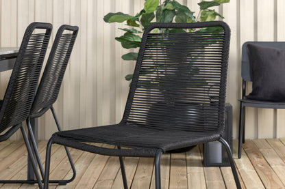 Levels & Lindos Rektangulært Spisebord 229x100x75 Sort + Spisestole Sort