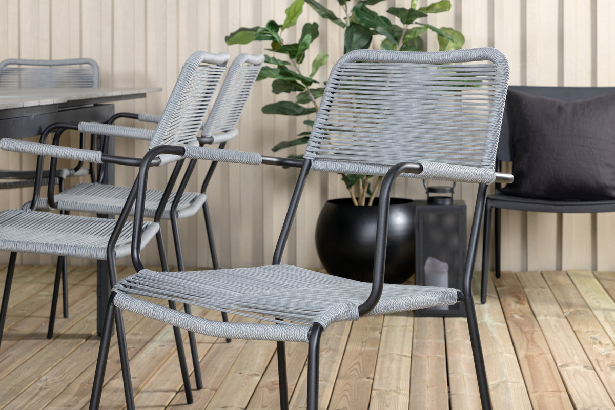 Levels & Lindos Spisebord 229x100x75 + Spisestole Grå