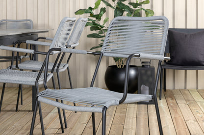 Levels & Lindos Spisebord 229x100x75 + Spisestole Grå