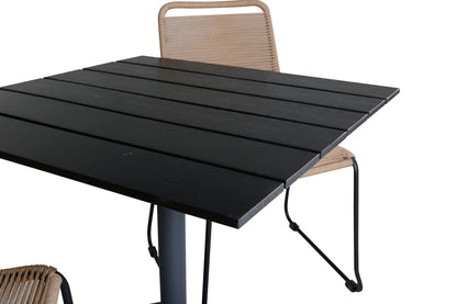 Colorado & Lindos Cafébord 70x70 + Spisestole Brun