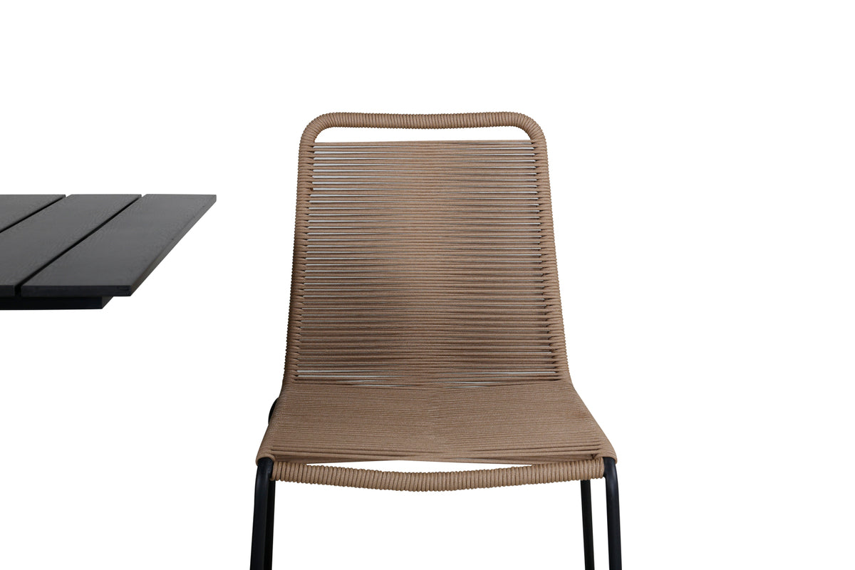 Colorado & Lindos Cafébord 70x70 + Spisestole Brun