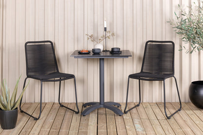 Colorado & Lindos Cafébord 70x70 + Spisestole Sort