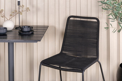 Colorado & Lindos Cafébord 70x70 + Spisestole Sort