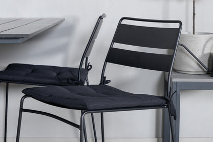 Lina & Denver Spisestole Sort + Rektangulære Spisebord 120x70x74 Sort