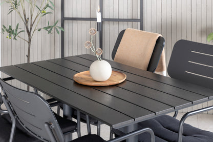 Spisebordsstol 2-pak Sort + Rektangulært Spisebord 120 x 70 Sort