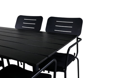 Spisebordsstol 2-pak Sort + Rektangulært Spisebord 120 x 70 Sort