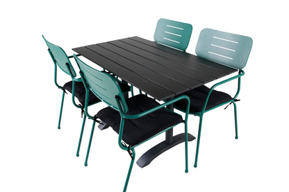 Nicke & Denver Spisestole Grøn + Spisebord 120x70x74