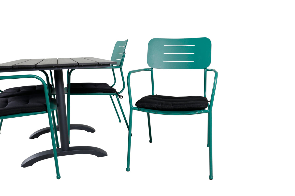 Nicke & Denver Spisestole Grøn + Spisebord 120x70x74