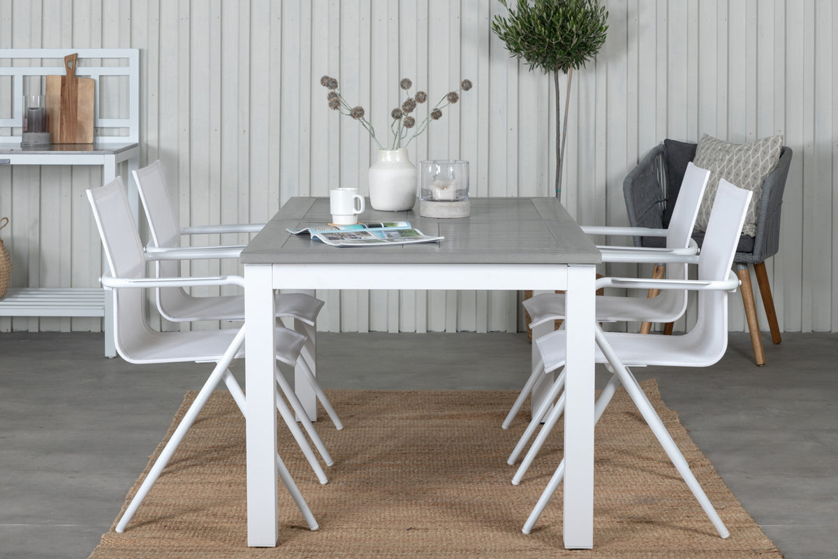 Alina & Albany Spisebordsstole 2-pak Hvid + Rektangulært Spisebord 152x90 Hvid