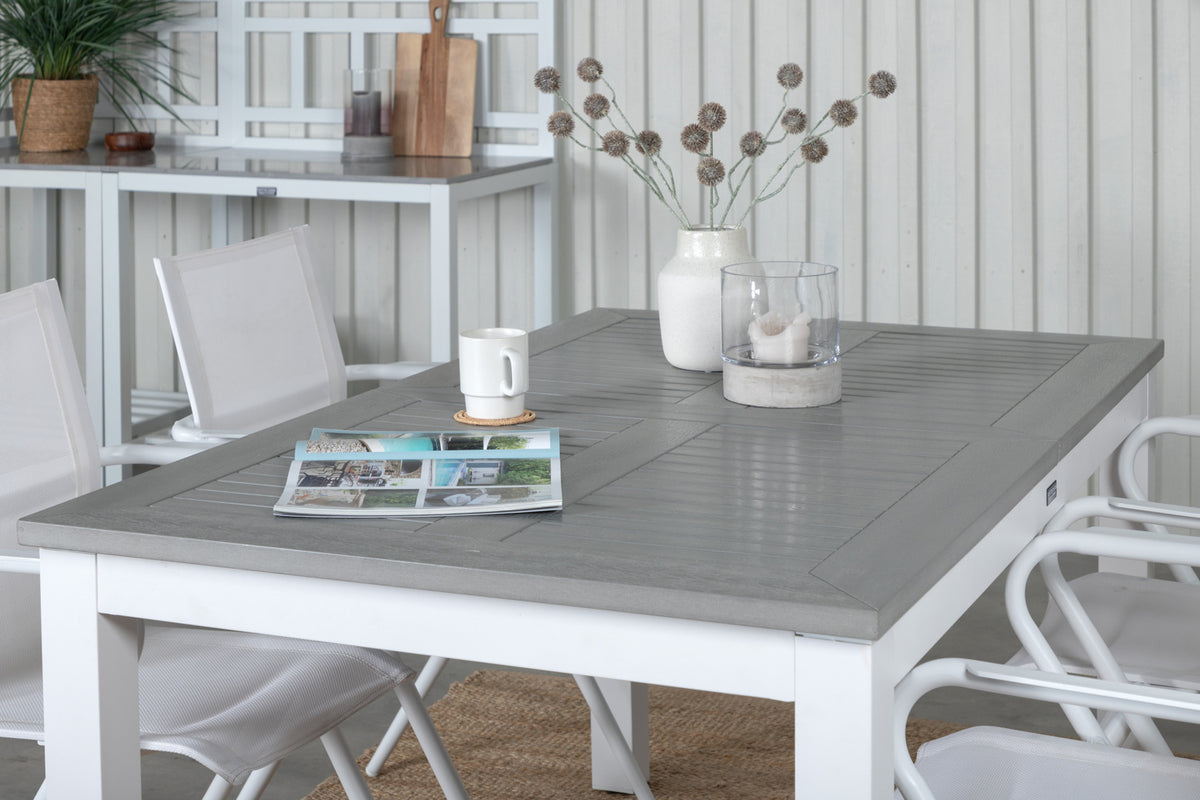 Alina & Albany Spisebordsstole 2-pak Hvid + Rektangulært Spisebord 152x90 Hvid