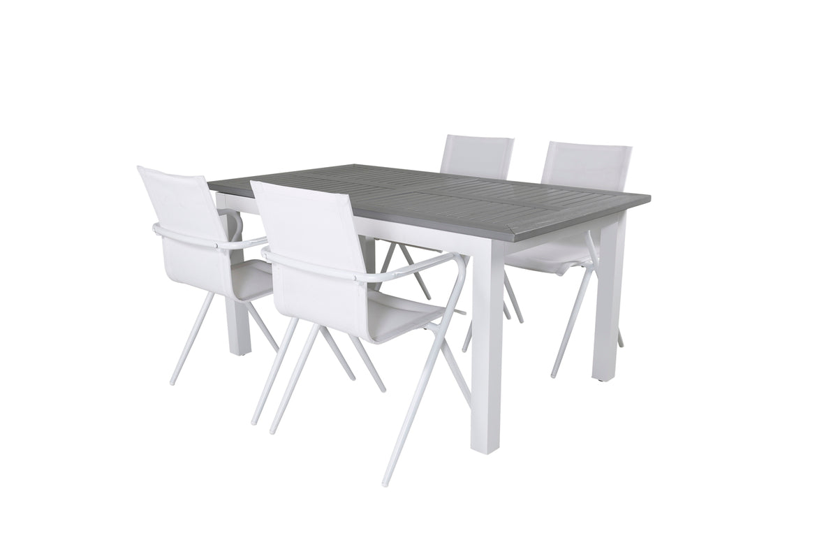 Alina & Albany Spisebordsstole 2-pak Hvid + Rektangulært Spisebord 152x90 Hvid