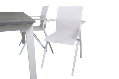 Alina & Albany Spisebordsstole 2-pak Hvid + Rektangulært Spisebord 152x90 Hvid