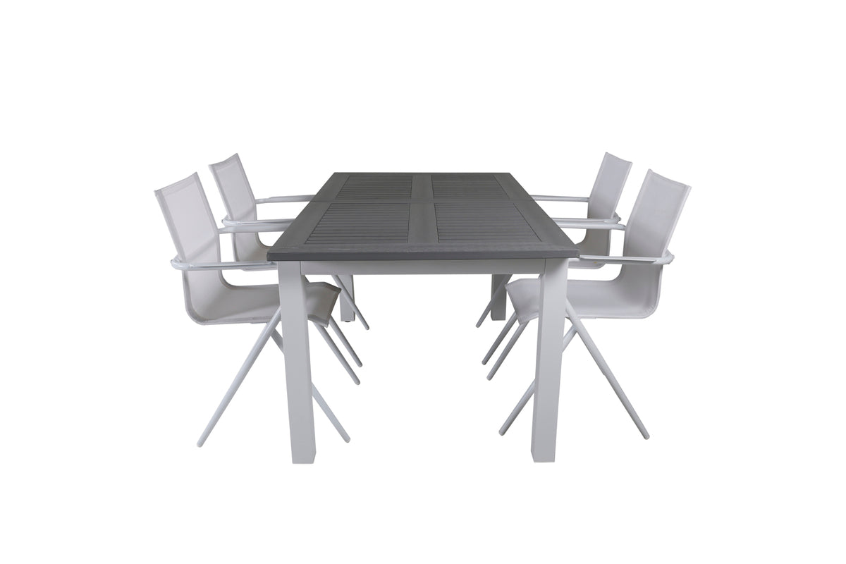 Alina & Albany Spisebordsstole 2-pak Hvid + Rektangulært Spisebord 152x90 Hvid