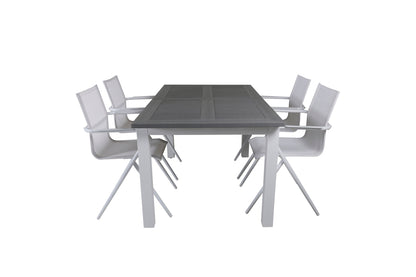 Alina & Albany Spisebordsstole 2-pak Hvid + Rektangulært Spisebord 152x90 Hvid