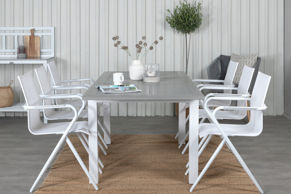 Alina & Albany Spisebordsstole Hvid + Spisebord 152x90