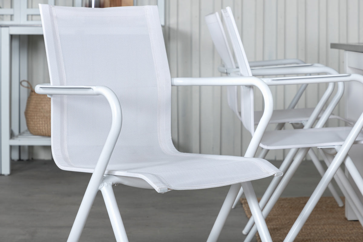 Alina & Albany Spisebordsstole Hvid + Spisebord 152x90