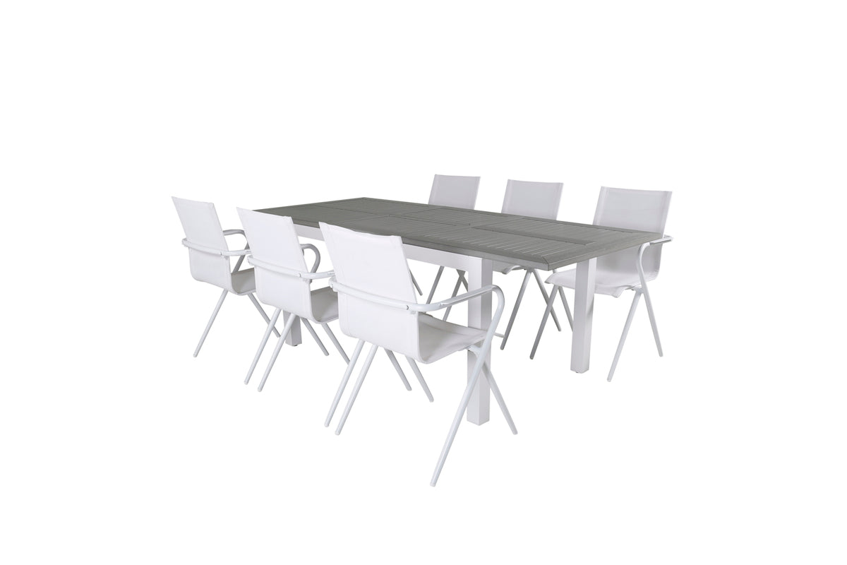 Alina & Albany Spisebordsstole Hvid + Spisebord 152x90