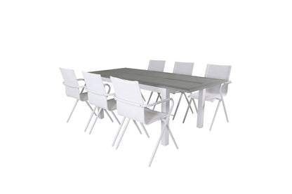 Alina & Albany Spisebordsstole Hvid + Spisebord 152x90