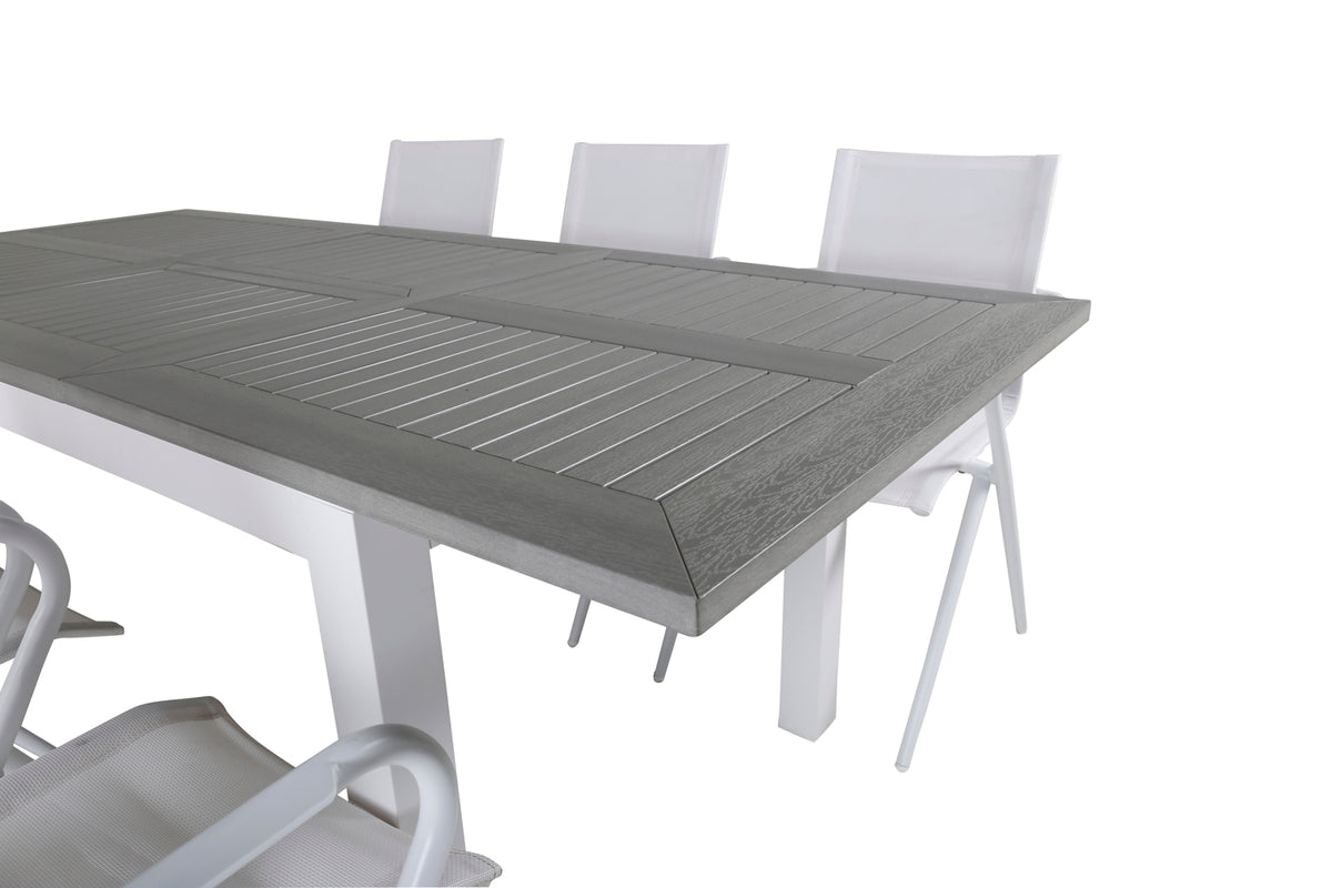 Alina & Albany Spisebordsstole Hvid + Spisebord 152x90