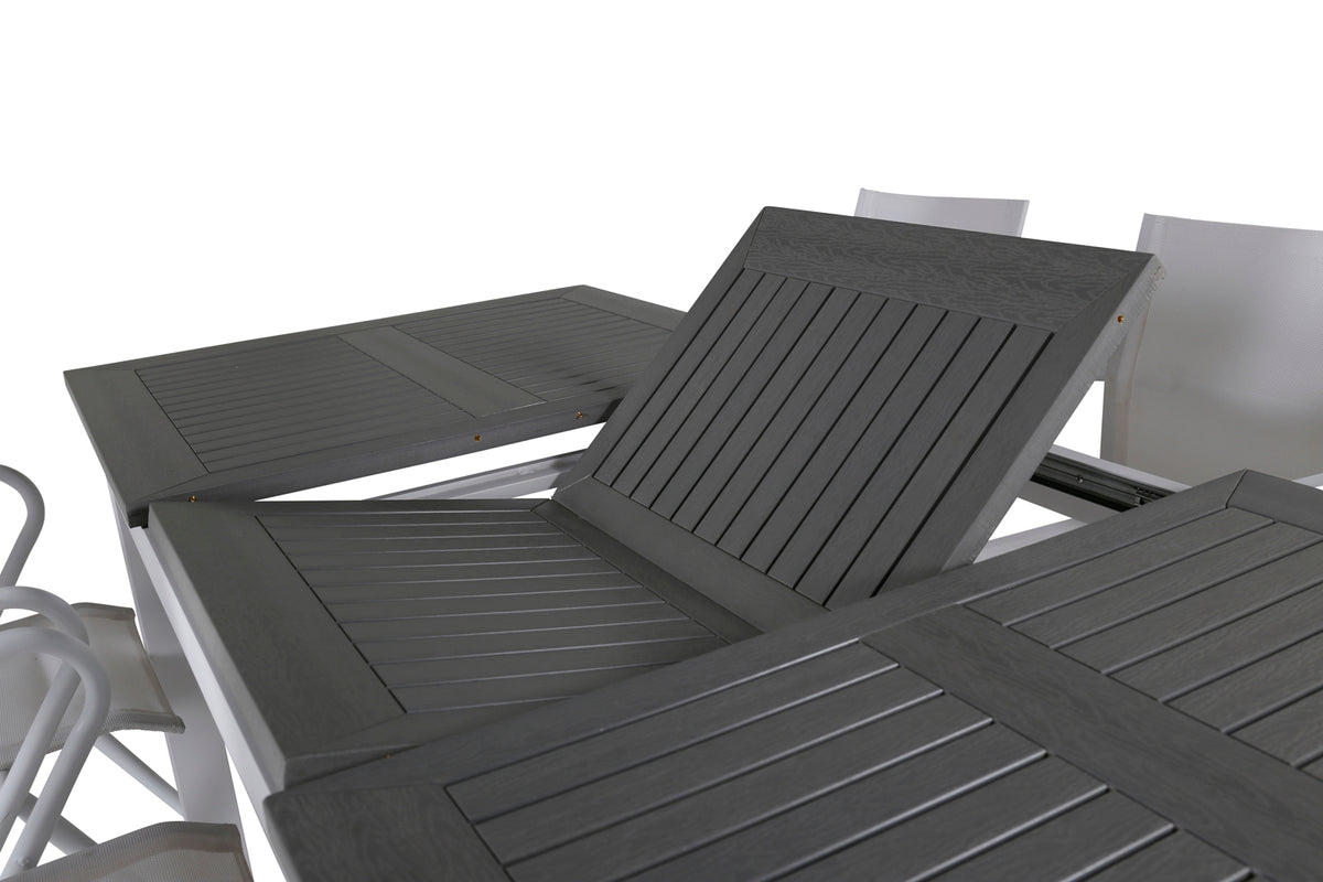 Alina & Albany Spisebordsstole Hvid + Spisebord 152x90