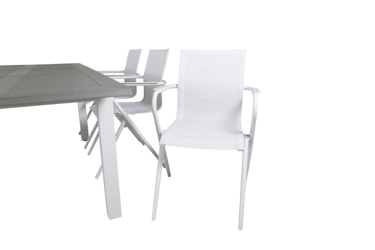 Alina & Albany Spisebordsstole Hvid + Spisebord 152x90