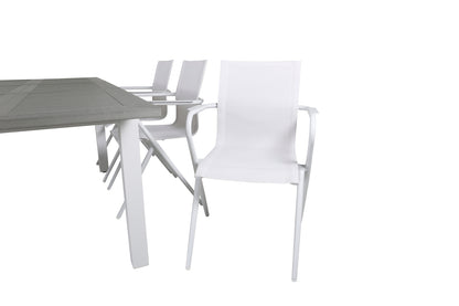 Alina & Albany Spisebordsstole Hvid + Spisebord 152x90