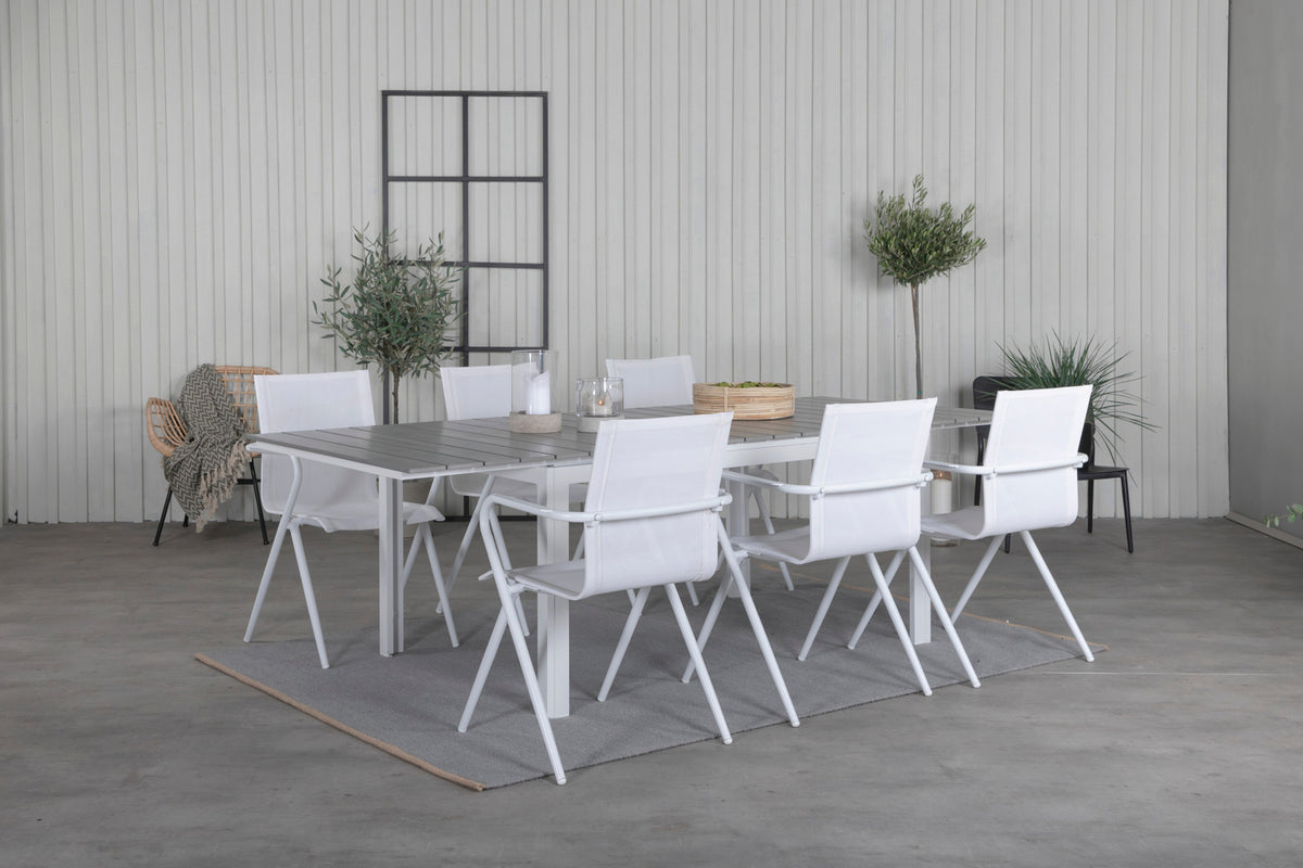 Alina & Levels Spisebordsstole Hvid + Spisebord 160x100x75