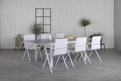 Alina & Levels Spisebordsstole Hvid + Spisebord 160x100x75