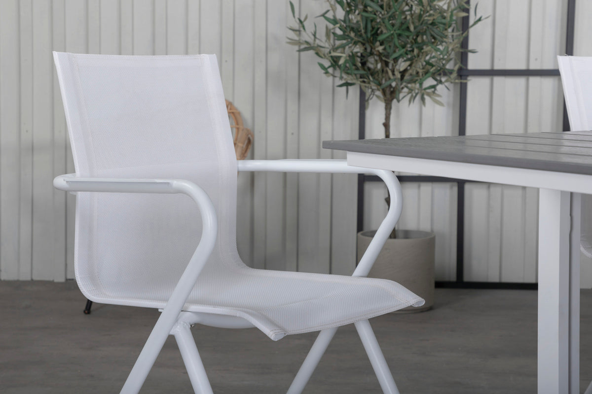 Alina & Levels Spisebordsstole Hvid + Spisebord 160x100x75