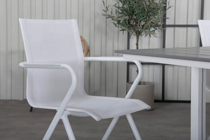 Alina & Levels Spisebordsstole Hvid + Spisebord 160x100x75