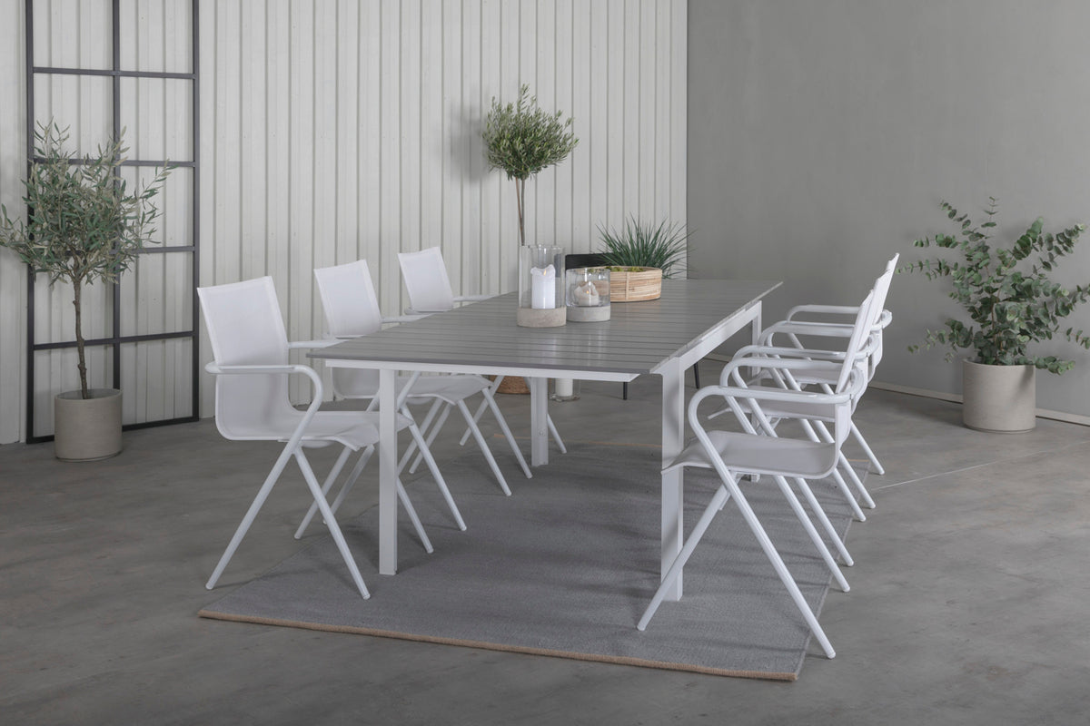 Alina & Levels Spisebordsstole Hvid + Spisebord 160x100x75