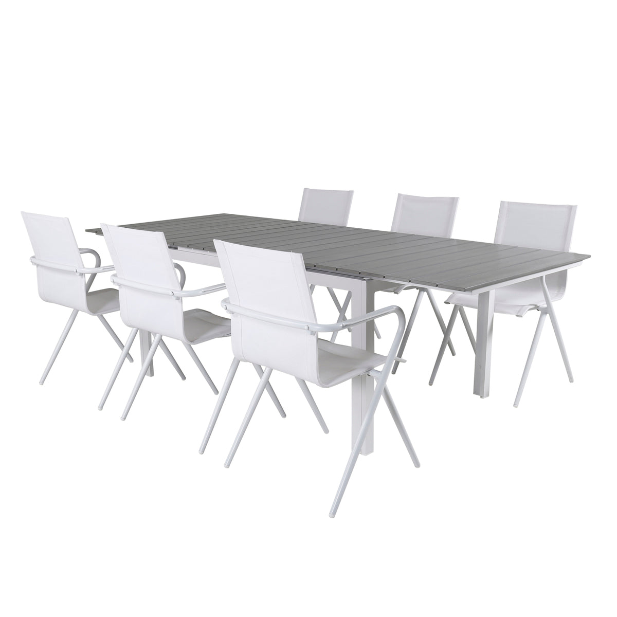 Alina & Levels Spisebordsstole Hvid + Spisebord 160x100x75