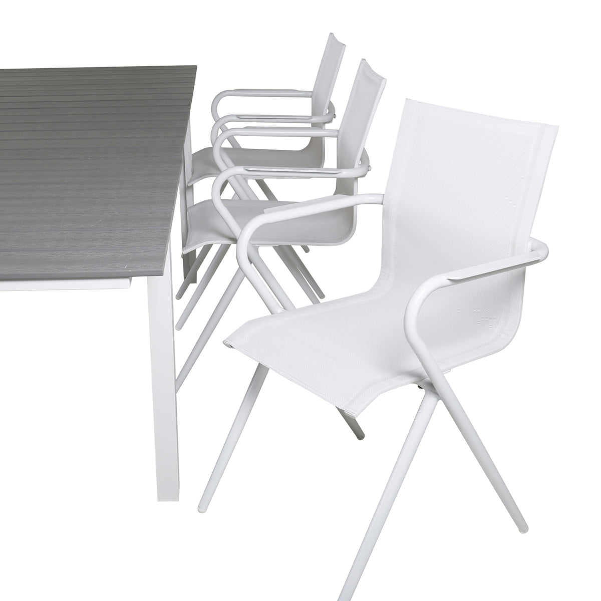 Alina & Levels Spisebordsstole Hvid + Spisebord 160x100x75