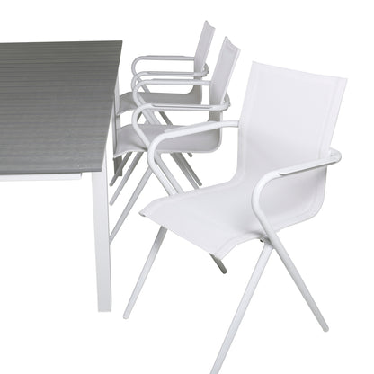 Alina & Levels Spisebordsstole Hvid + Spisebord 160x100x75