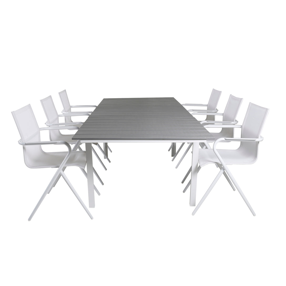 Alina & Levels Spisebordsstole Hvid + Spisebord 160x100x75