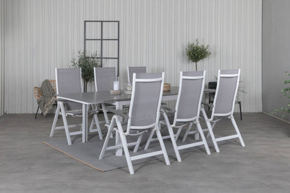 Albany & Levels Positionsstole Grå + Spisebord 160x100x75