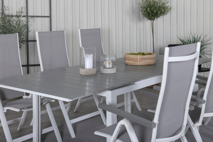 Albany & Levels Positionsstole Grå + Spisebord 160x100x75